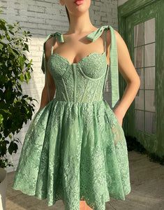 Sweetheart Green Short Homecoming Dress