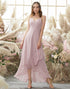Blush Chiffon Asymmetrical Bridemaid Dress