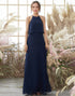 Halter Navy Blue Bridesmaid Dress