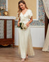 Silk Ivory Bridesmaid Dress with Sleeve