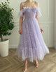 Off the Shoulder Lilac Party Dress