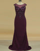 Grape Plus Size Mother of the Bride Dress with Beading