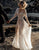 Ivory Sequin Long Sleeve Backless Wedding Dress