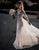 Ivory Sequin Long Sleeve Backless Wedding Dress