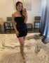 Sequin Strapless Black Homecoming Dress
