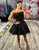 Strapless Black Homecoming Dress with Feather