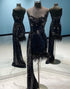 Black Homecoming Dress with Feathers