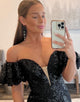 Off the Shoulder Black Lace Mermaid Prom Dress
