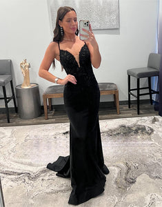 Corset Black Long Prom Dress