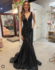 Unique Long Mermaid Black Prom Dress