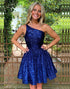 A-line Blue Sequin Homecoming Dress
