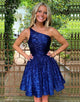 A-line Blue Sequin Homecoming Dress