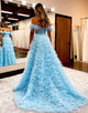 Cute Off the Shoulder Long Prom Dress with Split