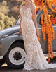 Backless Lace Boho Wedding Dress