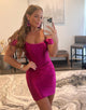 Off the Shoulder Fuchsia Homecoming Dress