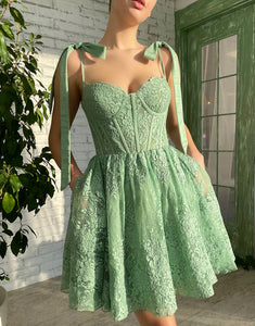 Sweetheart Green Short Homecoming Dress