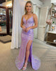 High Split Lilac Long Prom Dress