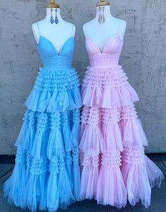 Tiered Long Tulle Princess Prom Dress