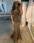 Mermaid One Shoulder Leopard Prom Dress