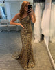 Mermaid One Shoulder Leopard Prom Dress