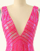 Sequins Deep V-neck Tight Pink Homecoming Dress