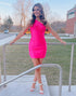 One Shoulder Short Pink Homecoming Dress