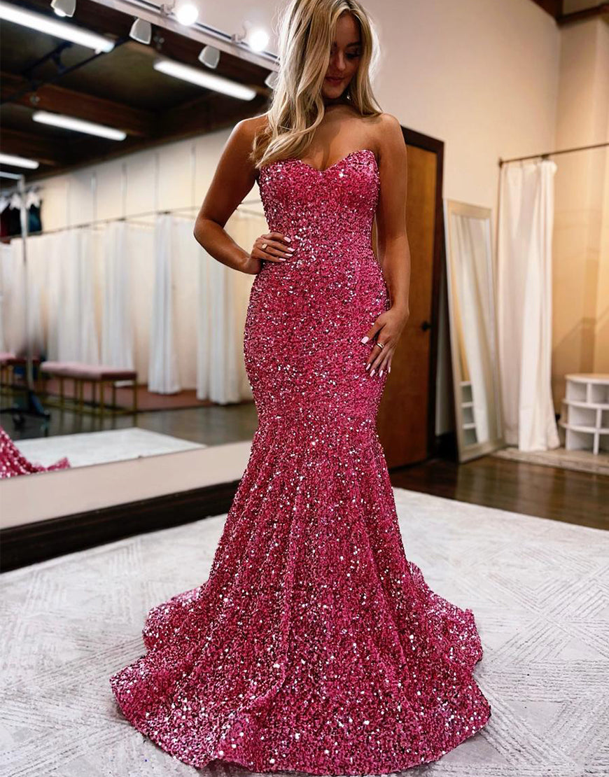 Dressself Sequin Mermaid Royal Blue Prom Dress Elegant Formal Evening Dress Dressself Sequin Mermaid Royal Blue Prom Dress Elegant Formal Evening Dress