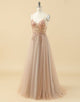 A-line Tulle Prom Dress with Beading