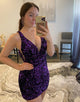 Purple Short Sequin Homecoming Dress