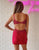 Backless Short Red Homecoming Dress with Beading