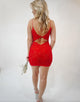 Short Lace Red Homecoming Dress with Appliques