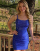 Short Beaded Royal Blue Homecoming Dress