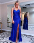 Sequin Long Sheath Prom Dress with Side Slit