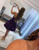 Sweetheart Purple Homecoming Dress with Sequins