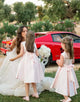 Short Pink Flower Girl Dress with Bow