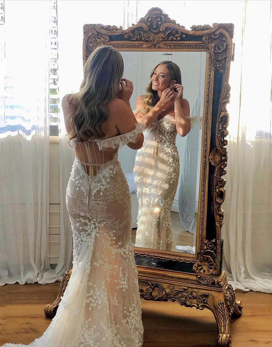 Dressself Corset Style Slim Fit Sweetheart Tulle Mermaid Bridal Wedding Gown Dressself Corset Style Slim Fit Sweetheart Tulle Mermaid Bridal Wedding Gown