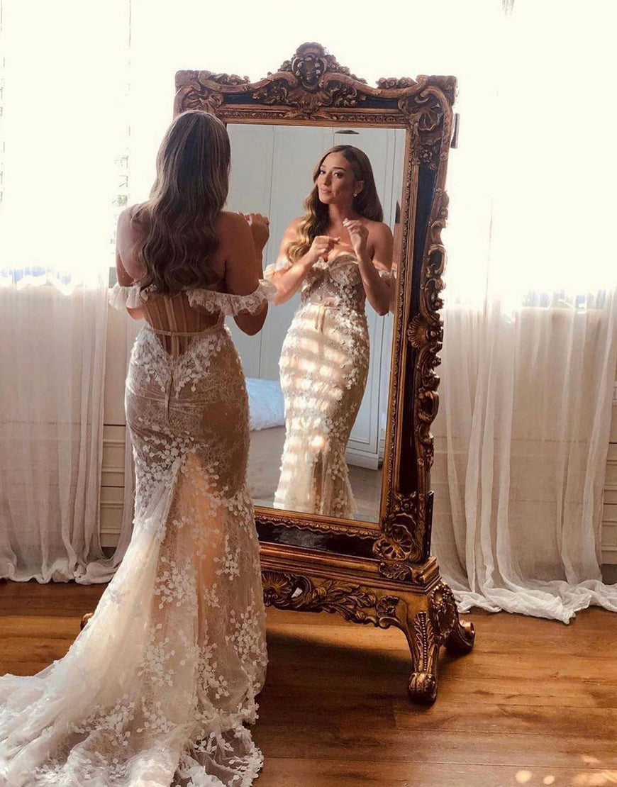 Dressself Corset Style Slim Fit Sweetheart Tulle Mermaid Bridal Wedding Gown Dressself Corset Style Slim Fit Sweetheart Tulle Mermaid Bridal Wedding Gown