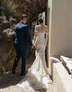 White Mermaid Wedding Dress with Appliques