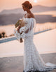 Strapless Lace Mermaid Wedding Dress with Detachable Skirt