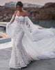 Strapless Lace Mermaid Wedding Dress with Detachable Skirt